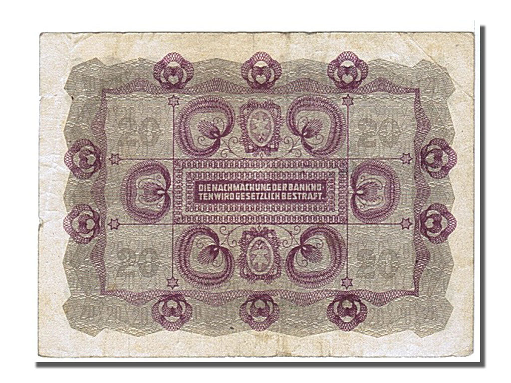 bankovka,
Rakúsko,
20 korún