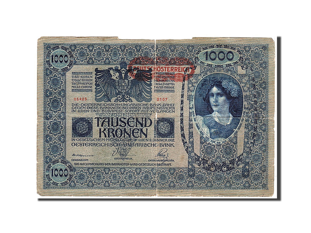 bankovka,
Rakúsko,
1000 korún