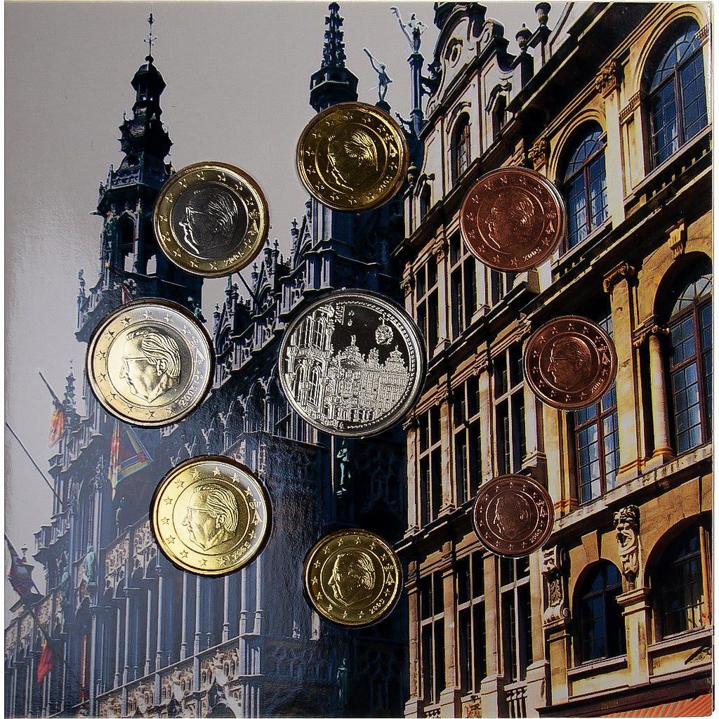 Belgicko,
1 cent až 2 eurá,
Brusel - Grand'Place