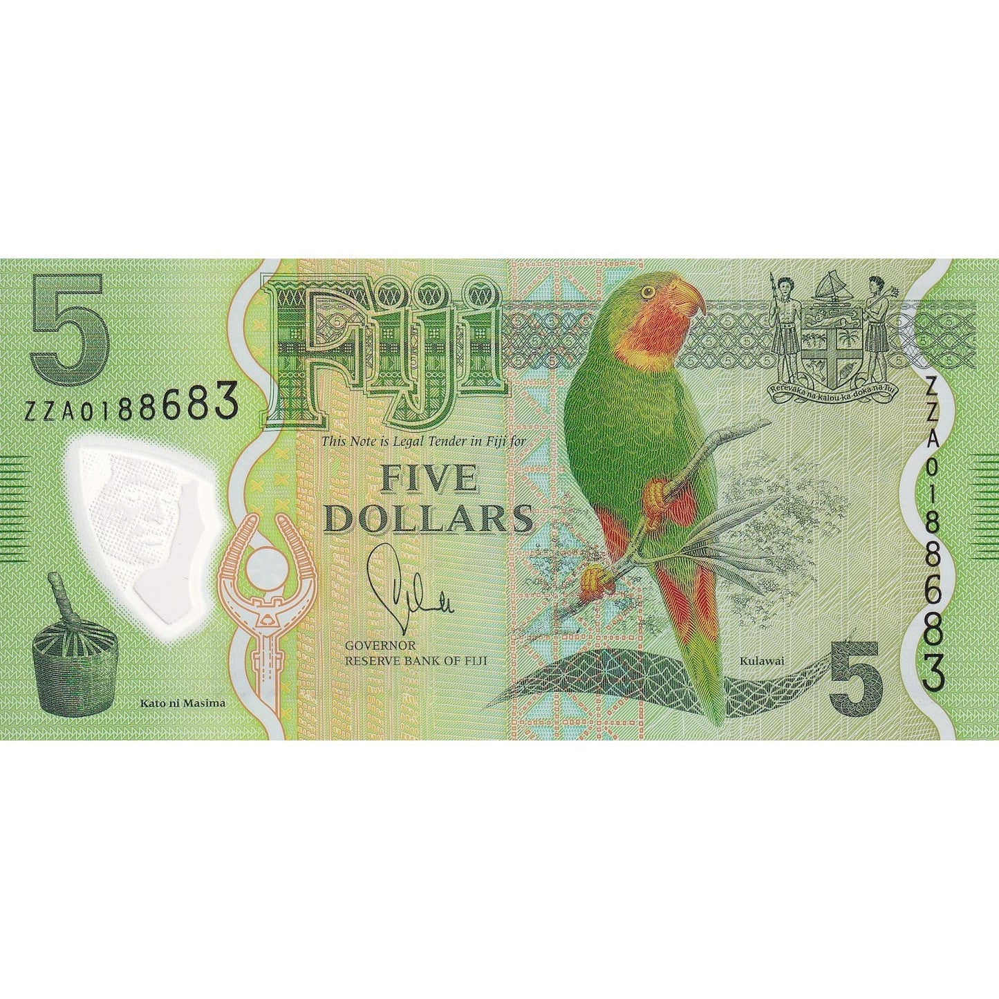 bankovka,
Fidži,
5 dolárov