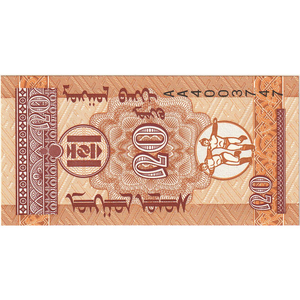 bankovka,
Mongolsko,
20 Mongo