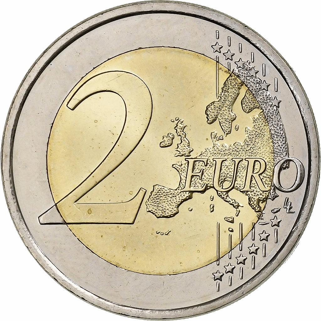 Fínsko,
2 eurá,
Vlajka Európskej únie