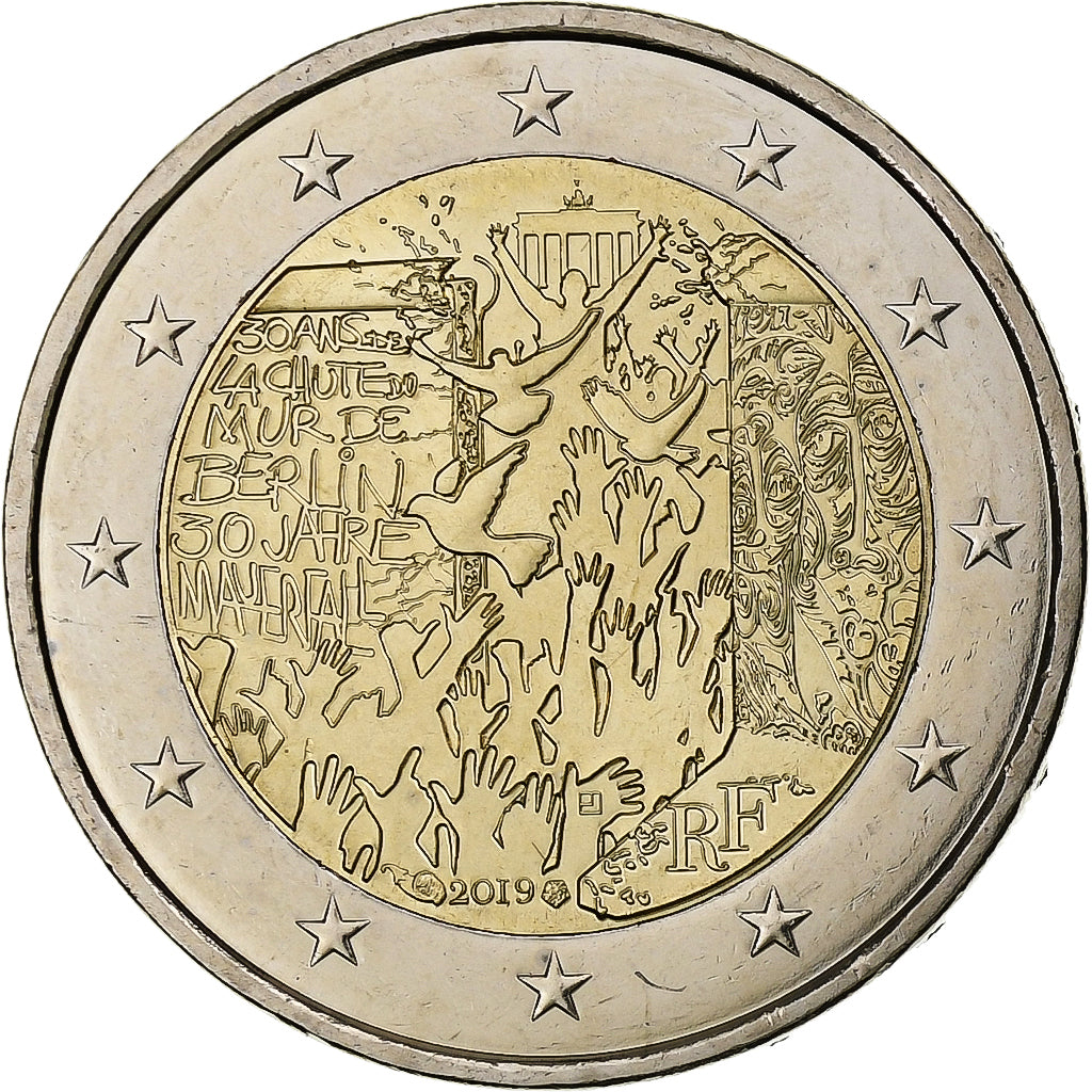 Francúzsko,
Berlínsky múr,
2 eurá
