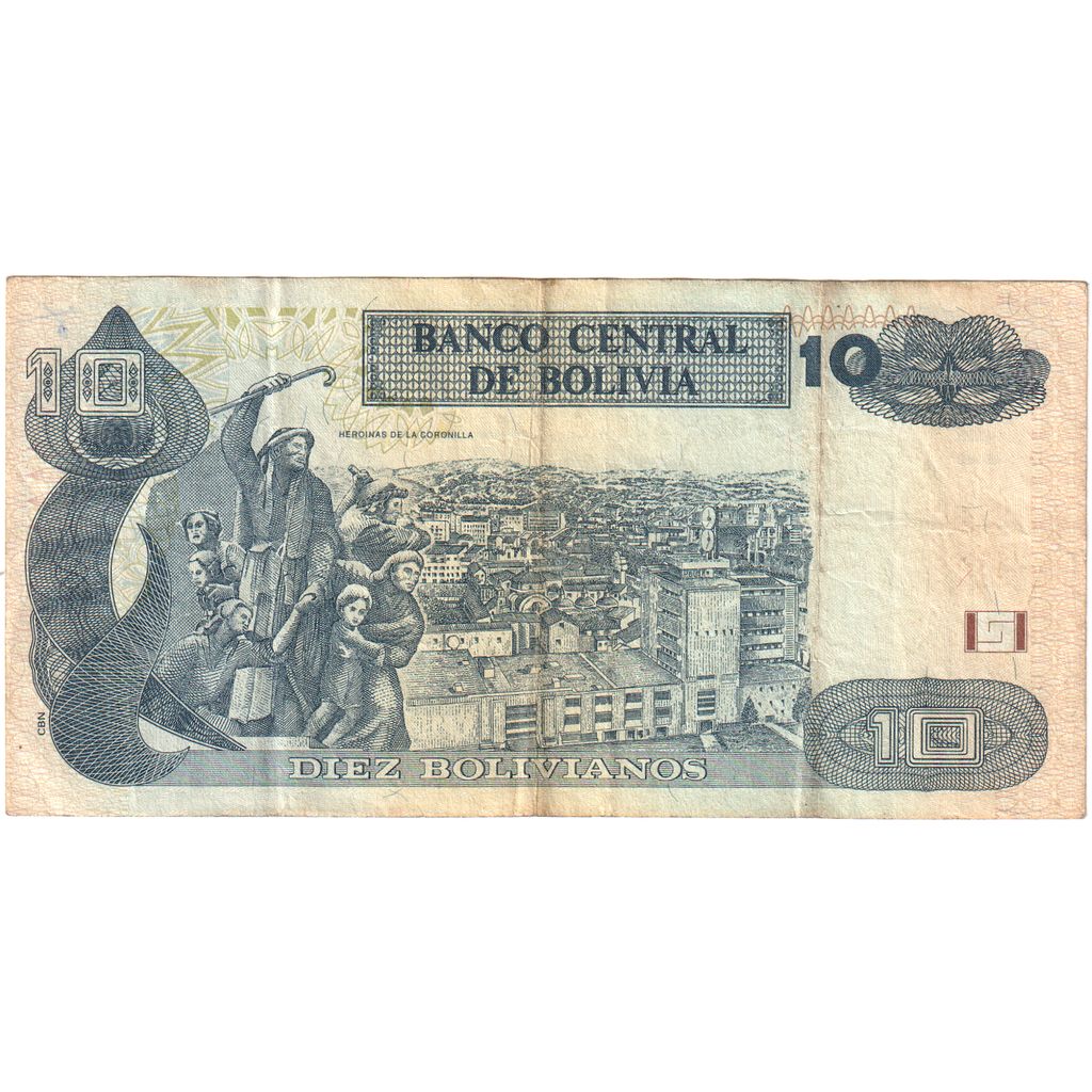 Bolívia,
10 Bolivianov,
1986