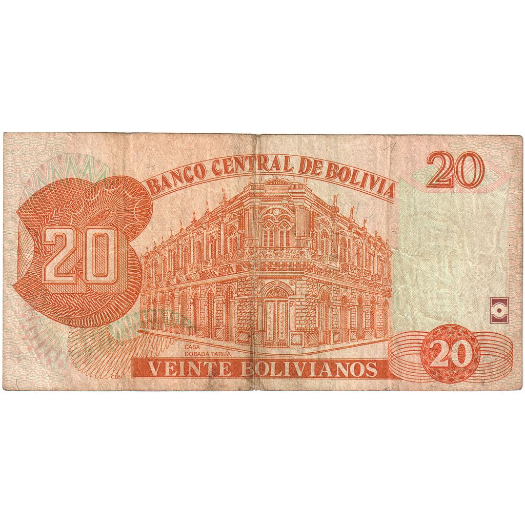Bolívia,
20 Bolivianov,
1986