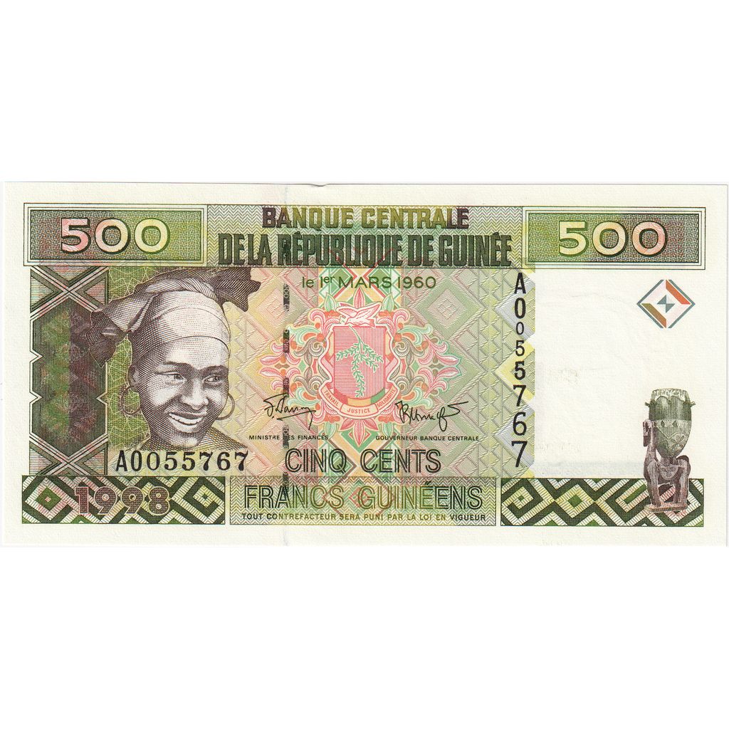 Guinea,
500 frankov,
UNC(65-70)