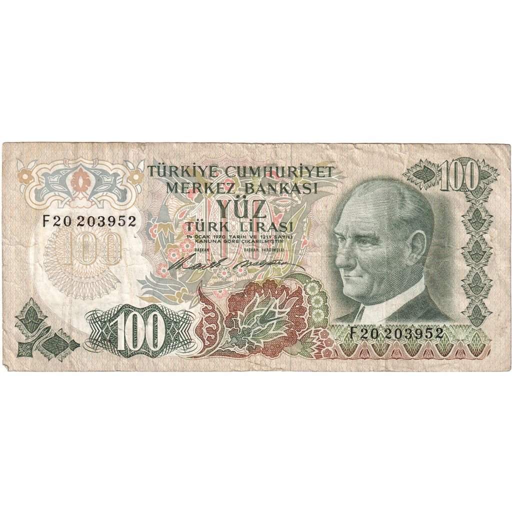 Turecko,
100 lír,
VF(30-35)