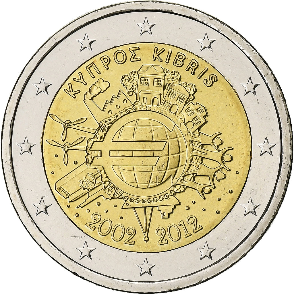 Cyprus,
2 eurá,
Euro 2002-2012