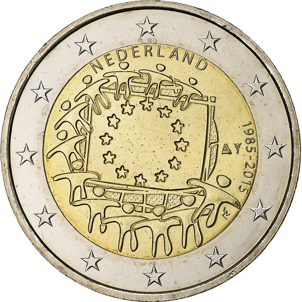 Holandsko,
2 eurá,
Drapeau européen