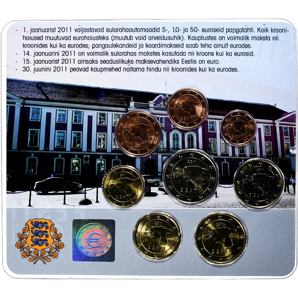 Estónsko,
Set 1 ct. - 2 eurá,
Mincová karta.FDC