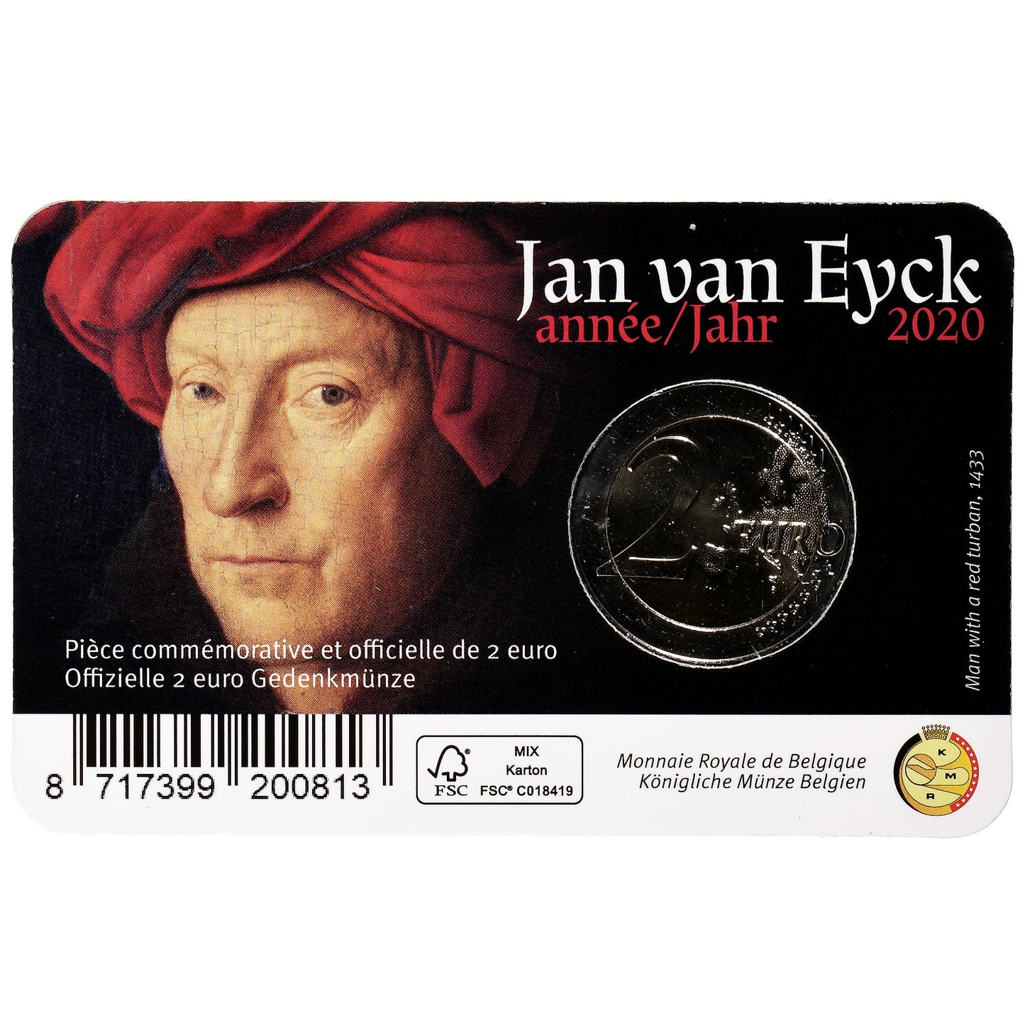 Belgicko,
2 eurá,
Ján Van Eyck