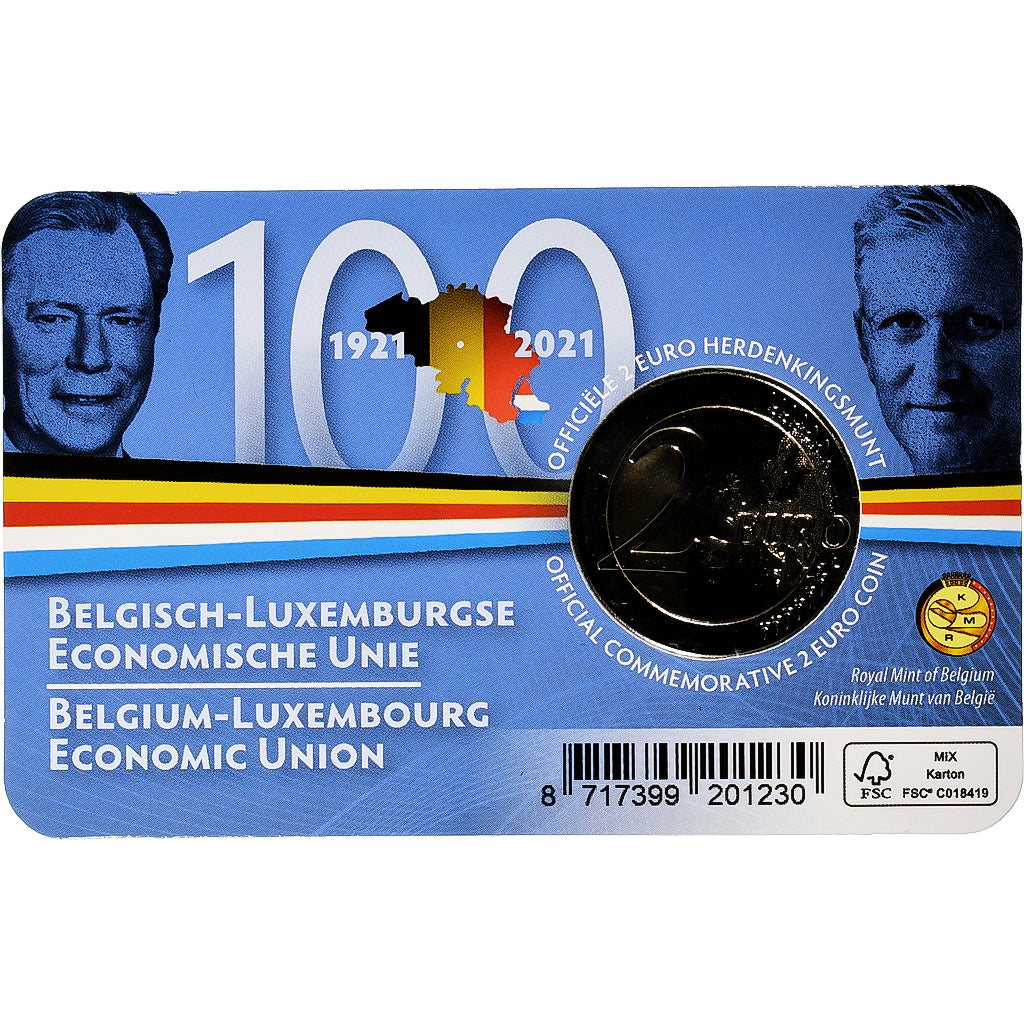 Belgicko,
2 eurá,
Belgicko-luxemburská hospodárska únia