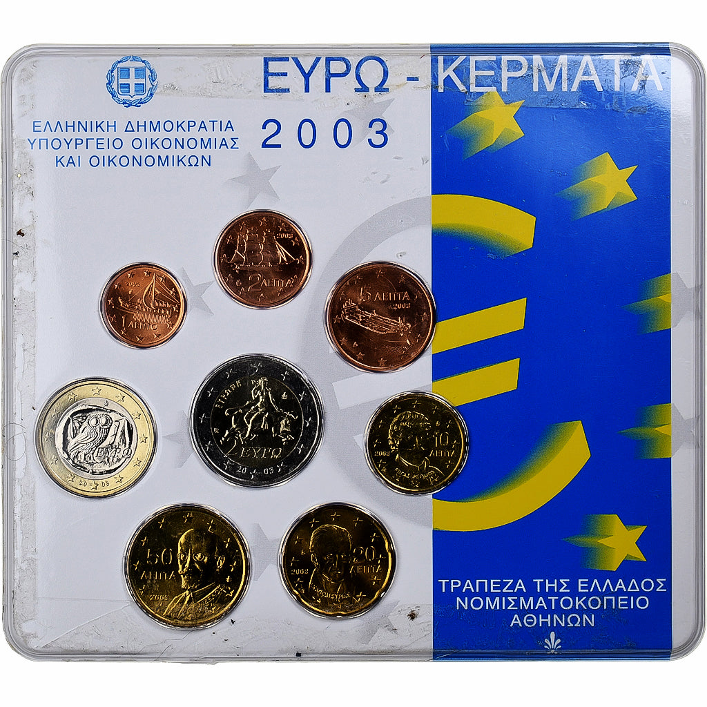 Grécko,
Set 1 ct. - 2 eurá,
Mincová karta.FDC