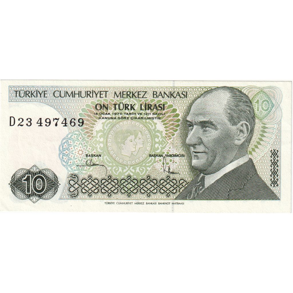 Turecko,
10 lír,
UNC(65-70)