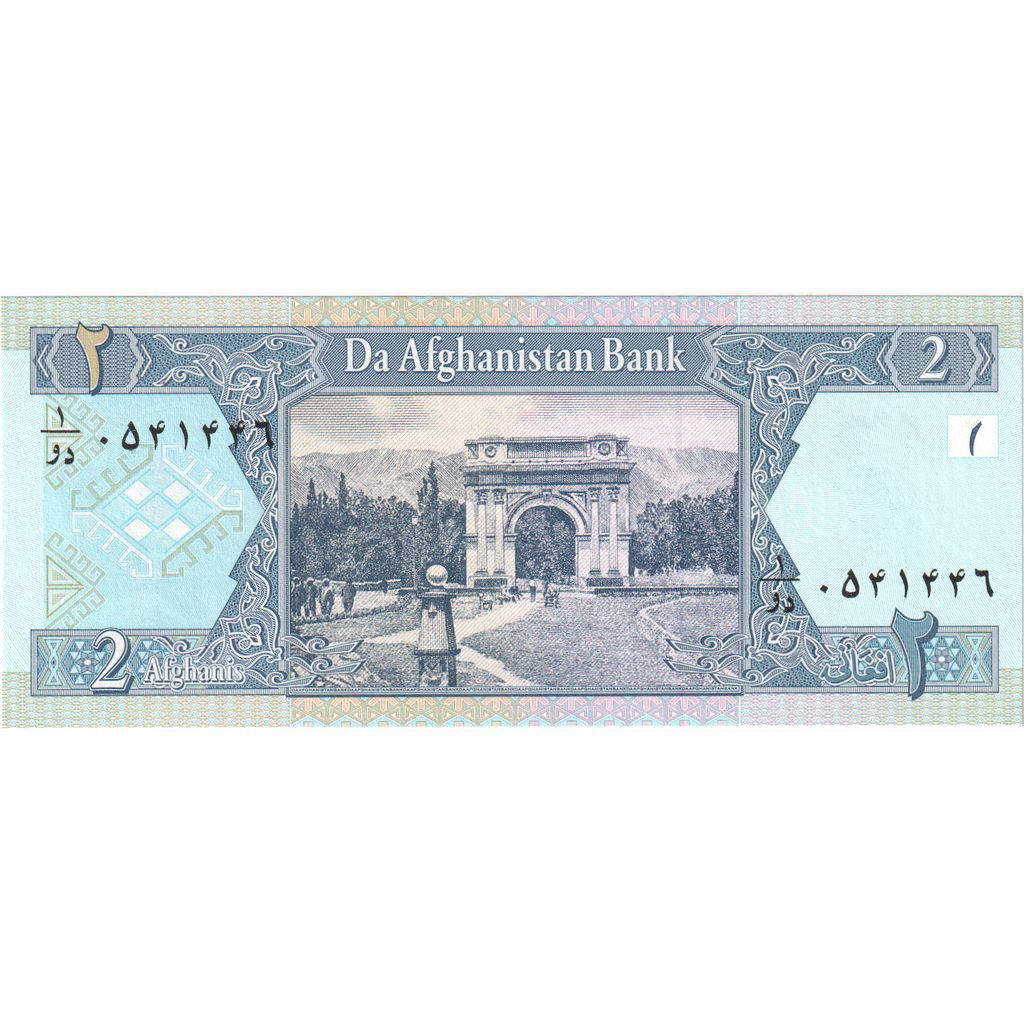 Afganistan,
2 Afganci,
UNC(65-70)