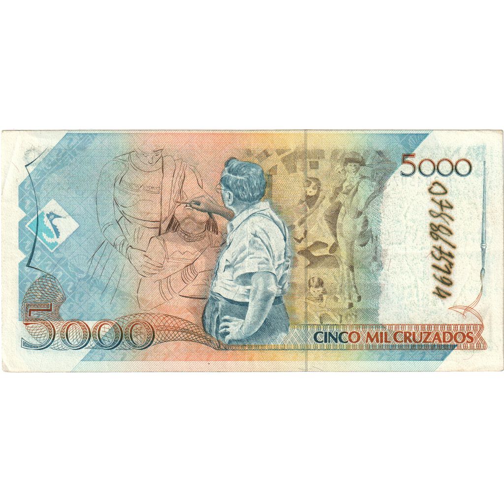 Brazília,
5 Cruzados Novos na 5000 Cruzados,
VF(20-25)