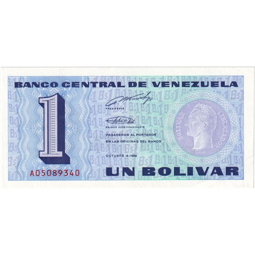 Venezuela,
1 Bolivar,
1989-10-05