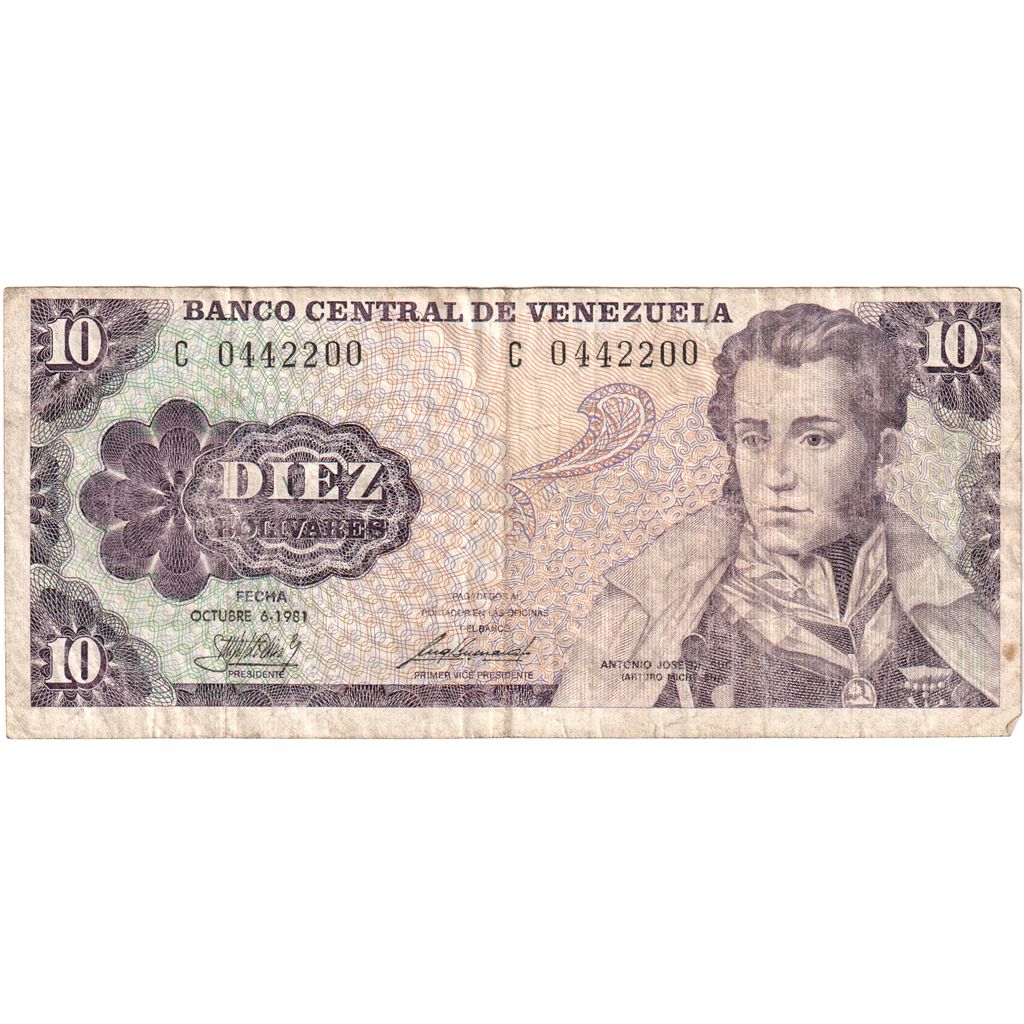 Venezuela,
10 bolívarov,
1981-10-06