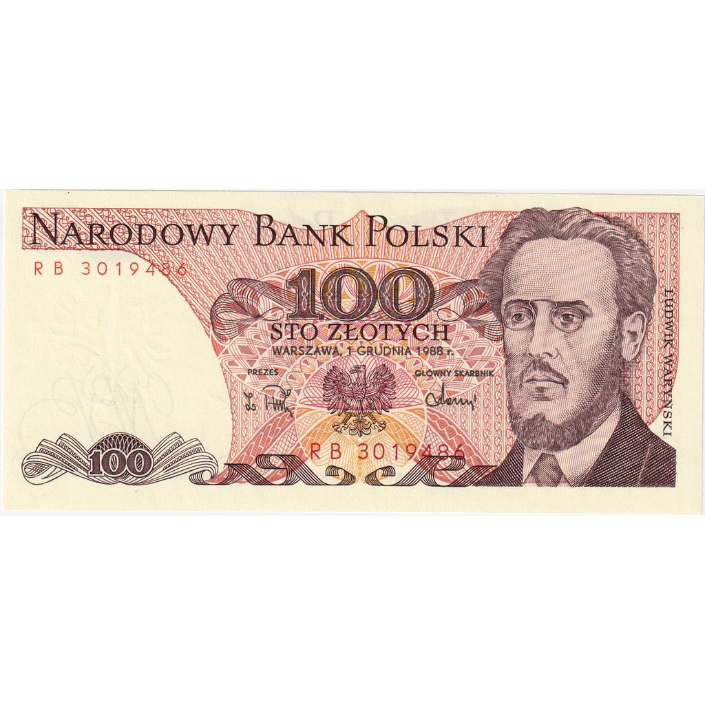 Poľsko,
100 zlotých,
12.12.1988