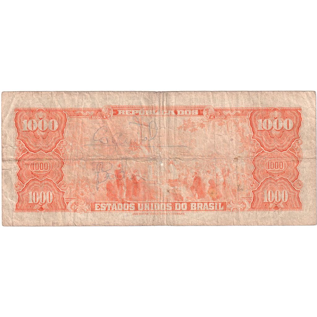 Brazília,
1 Cruzeiro Novo na 1000 Cruzeiros,
VF(20-25)
