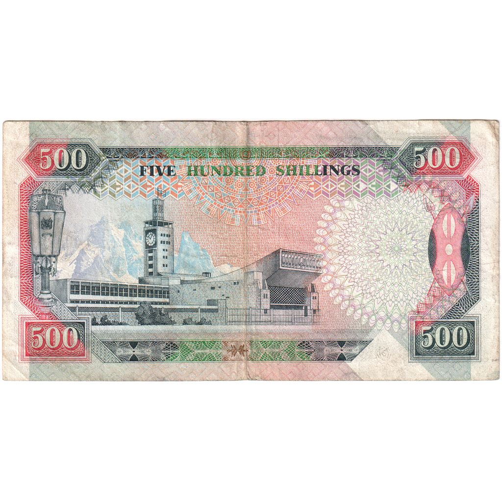 bankovka,
Keňa,
500 šilingov