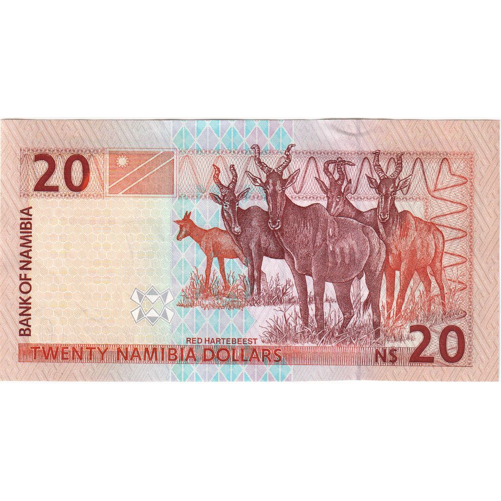 Namíbia,
20 namíbijských dolárov,
UNC(65-70)