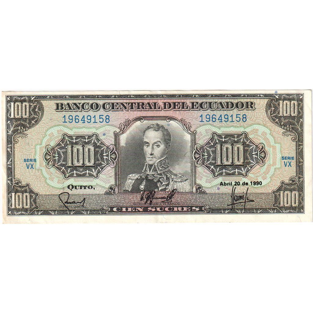 Ekvádor,
100 Sucres,
1990-04-20