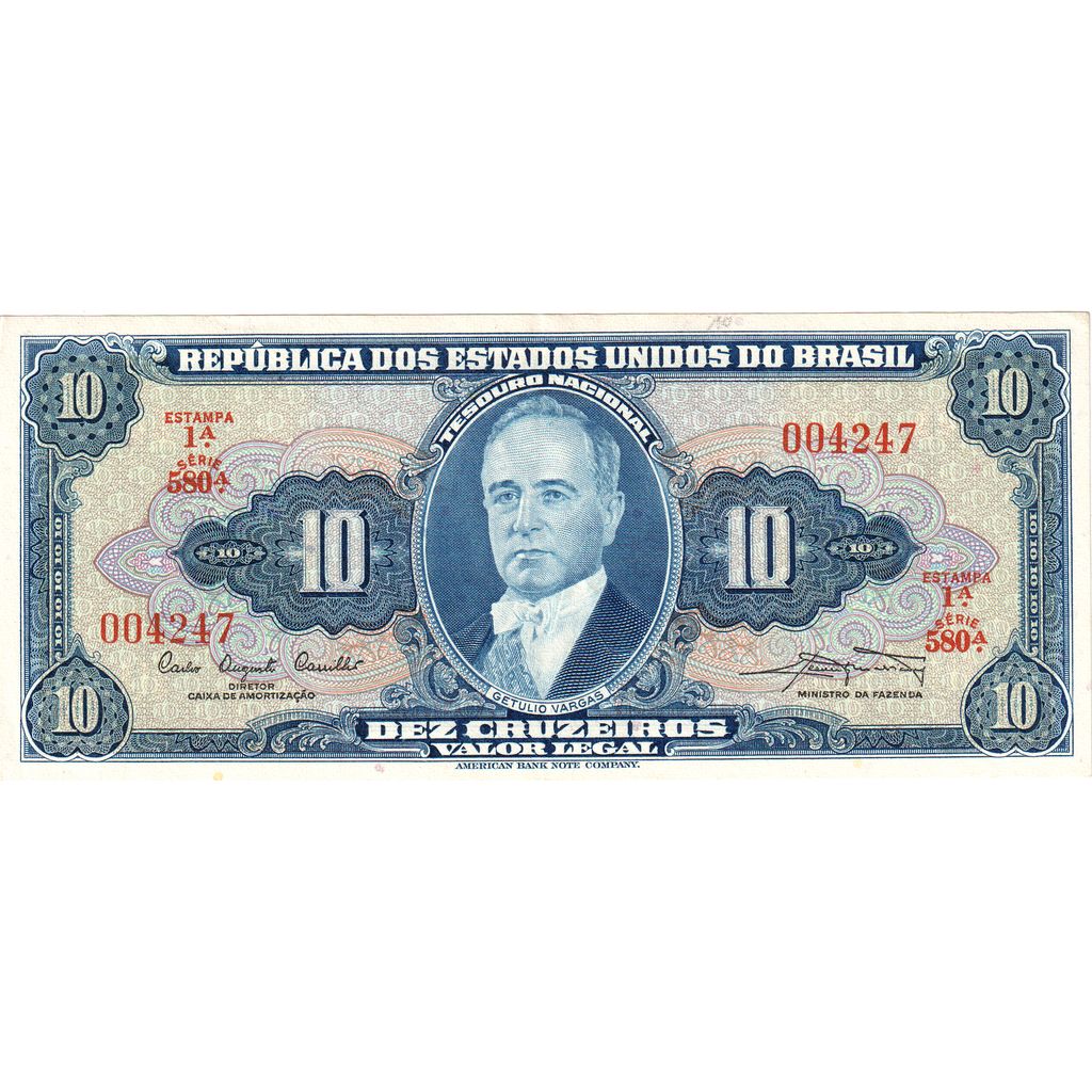 Brazília,
10 Cruzeiros,
UNC(63)