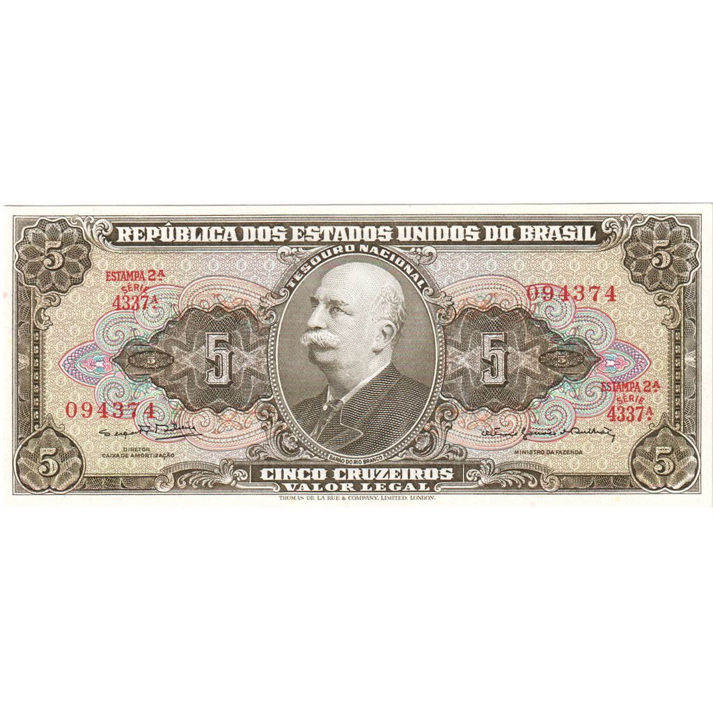 Brazília,
5 Cruzeiros,
UNC(65-70)