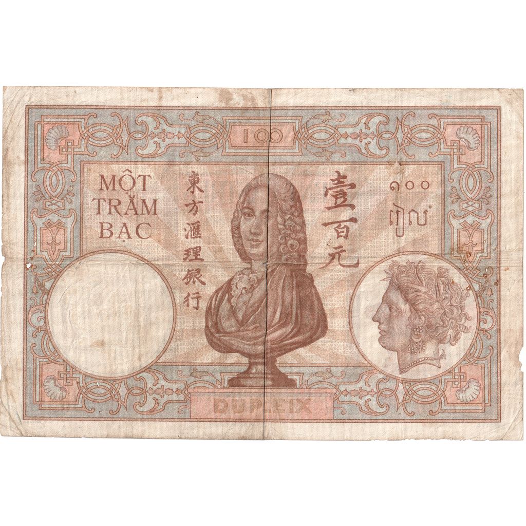 Francúzska Indočína,
100 Piastrov,
VF(20-25)