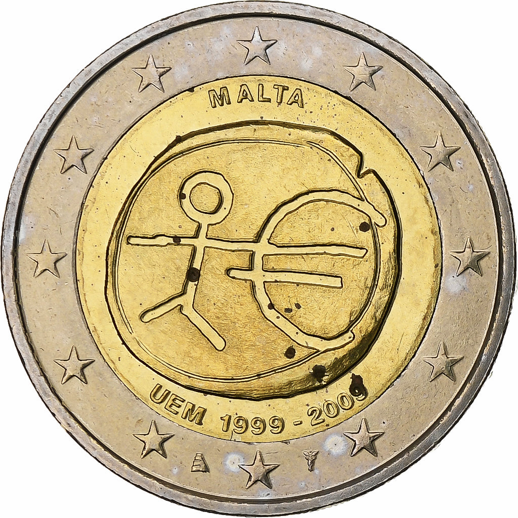 malta,
2 eurá,
Union économique et monétaire