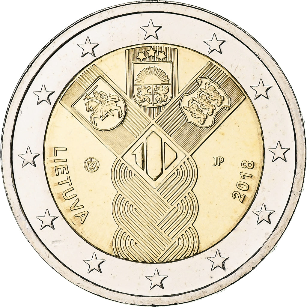 Litva,
2 eurá,
nezávislé pobaltské štáty
