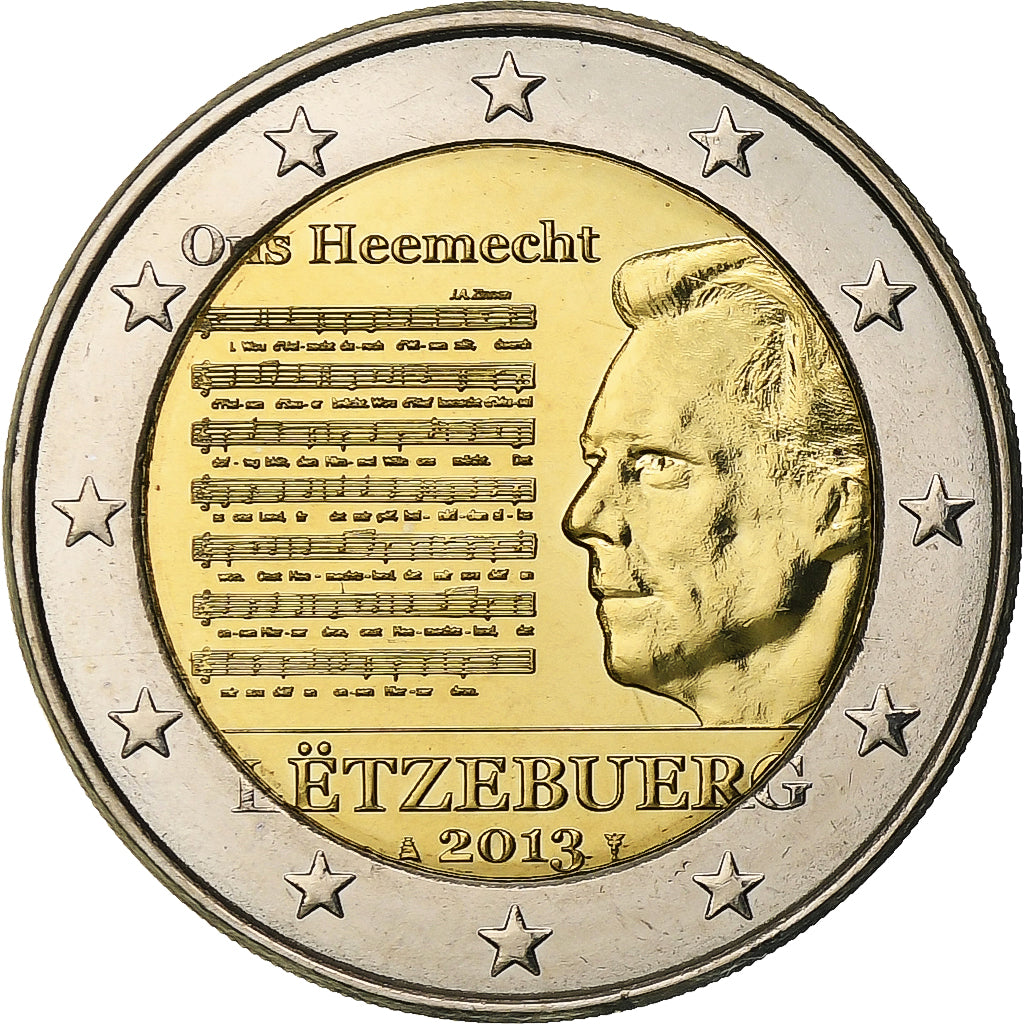 Luxembursko,
2 eurá,
Štátna hymna