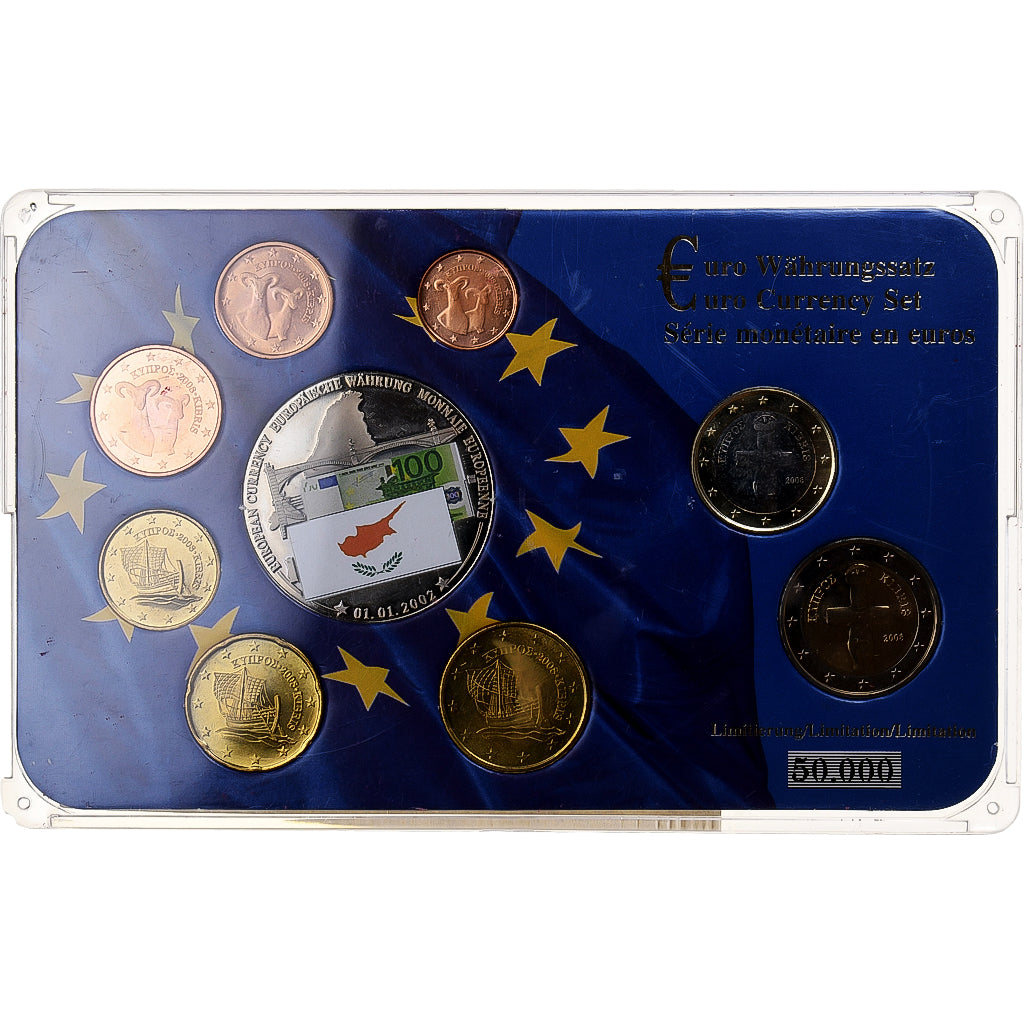 Cyprus,
Set 1 ct. - 2 eurá + európska minca,
2008