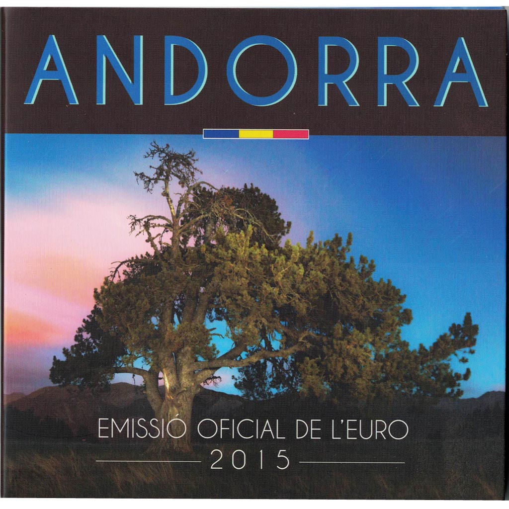 Andorra,
1 cent až 2 eurá,
2015