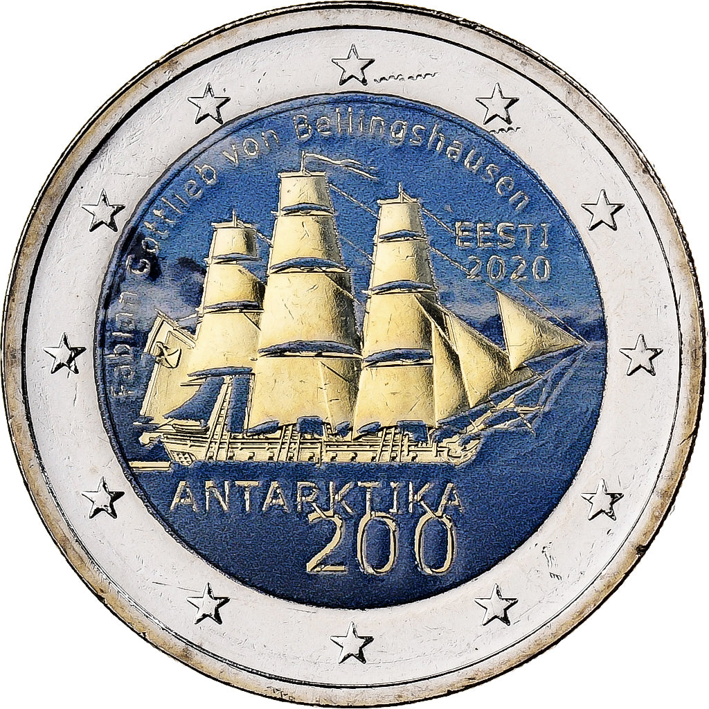 Estónsko,
2 eurá,
Zafarbené