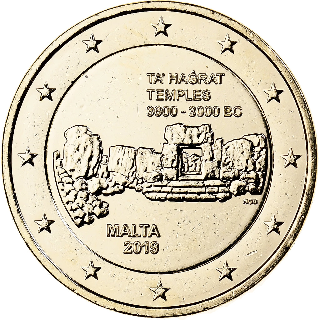 malta,
2 eurá,
2019