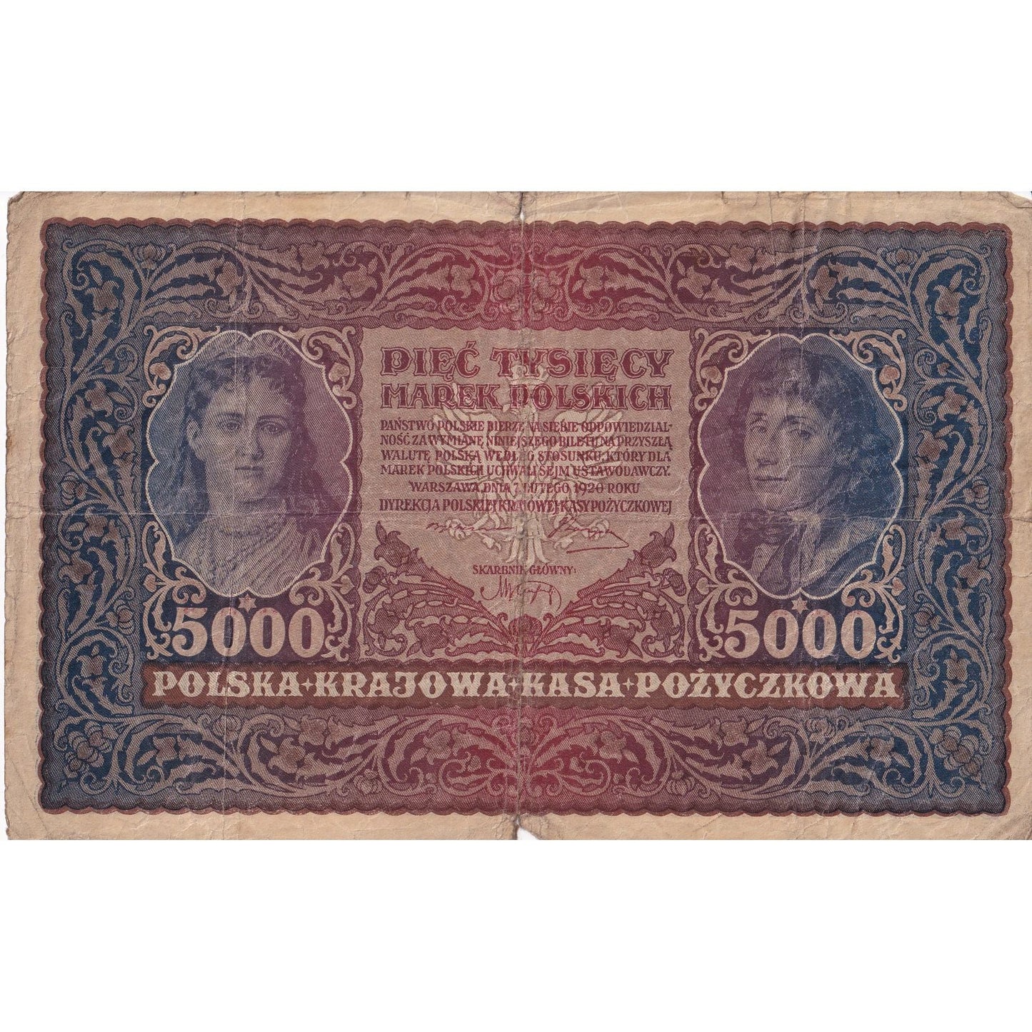 Poľsko,
5000 Marek,
1920