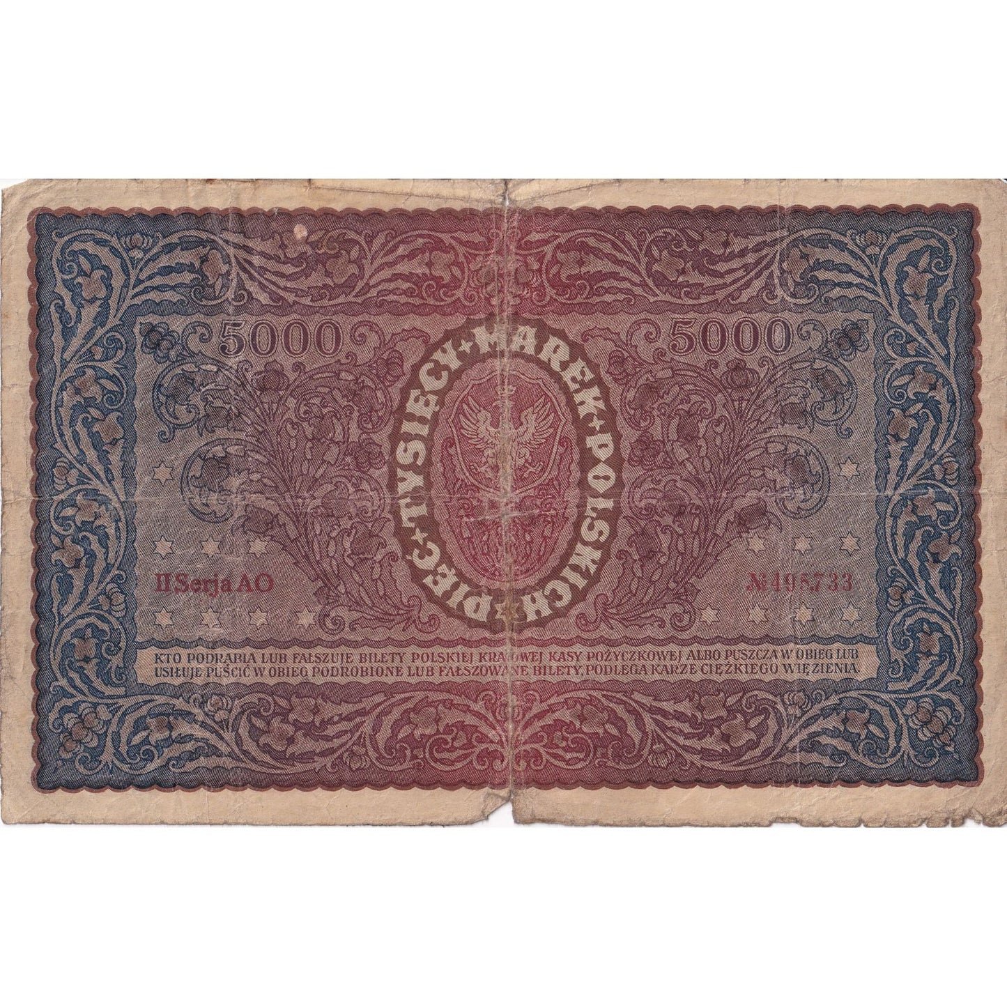 Poľsko,
5000 Marek,
1920