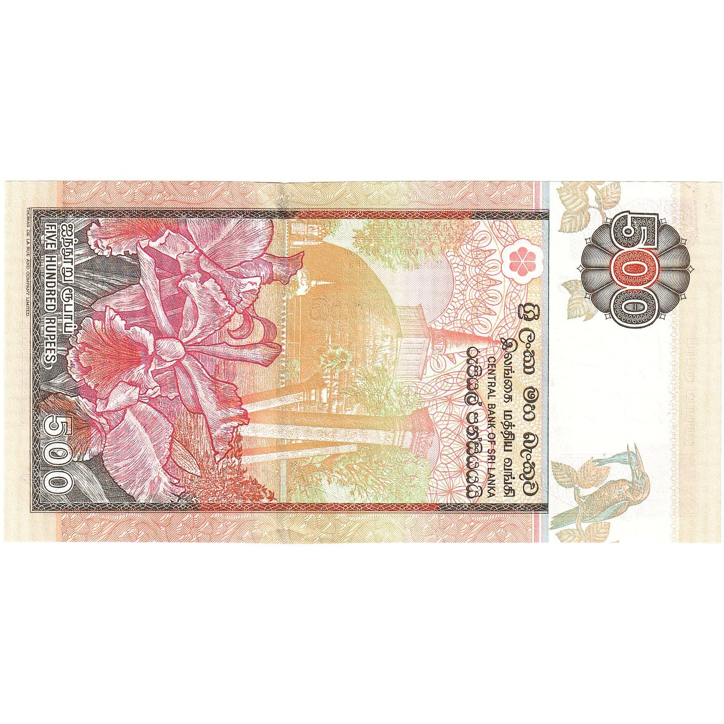 bankovka,
Srí Lanka,
500 rupií