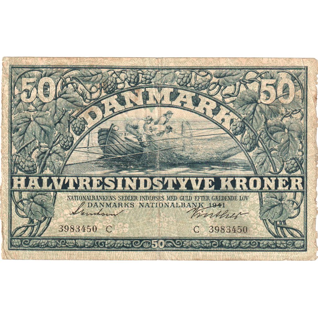 Dánsko,
50 korún,
1941