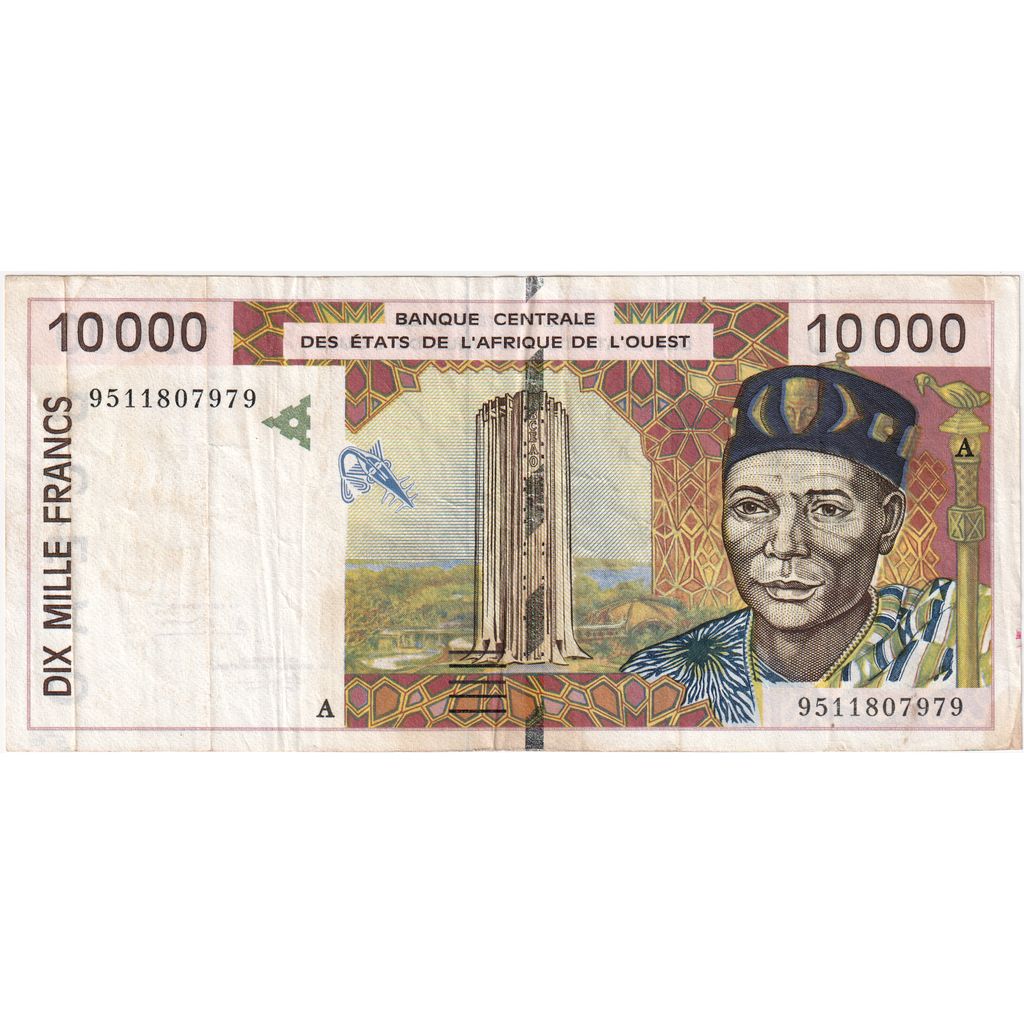 štáty západnej Afriky,
10,
000 frankov