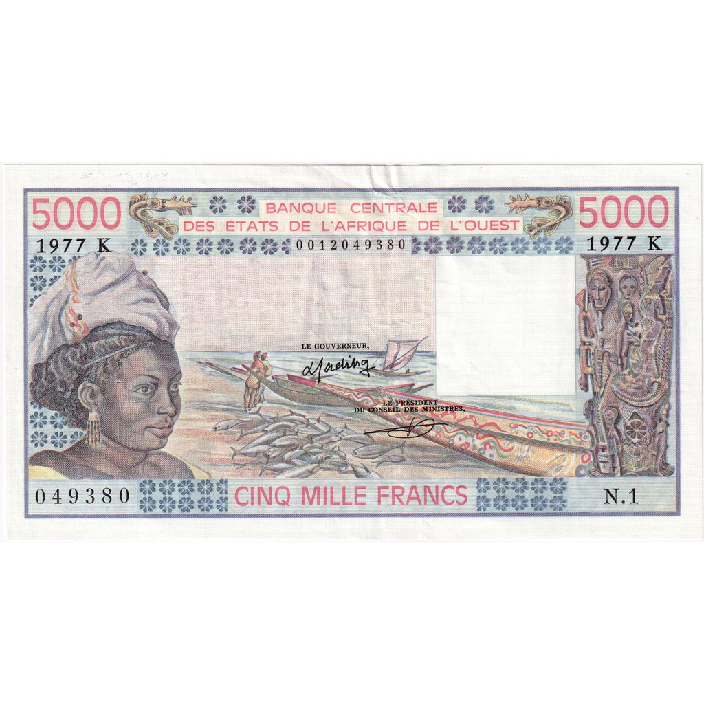 štáty západnej Afriky,
5000 frankov,
UNC(60-62)