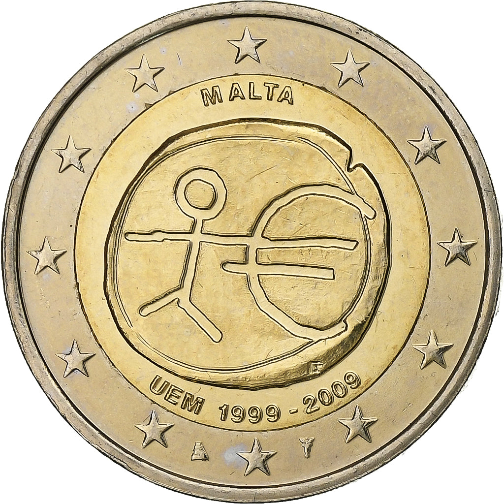 malta,
2 eurá,
Európska menová únia