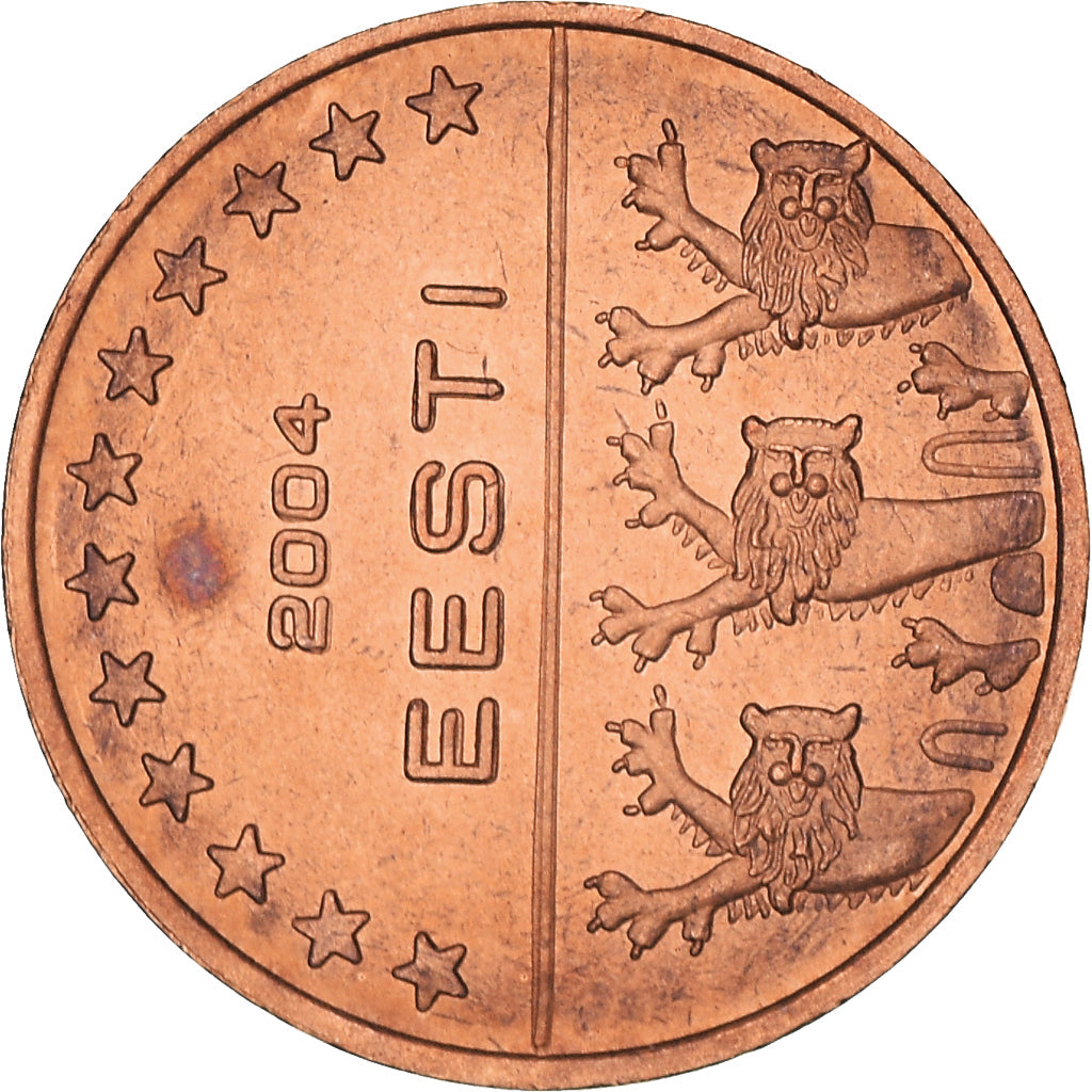Estónsko,
2 euro centy,
2004