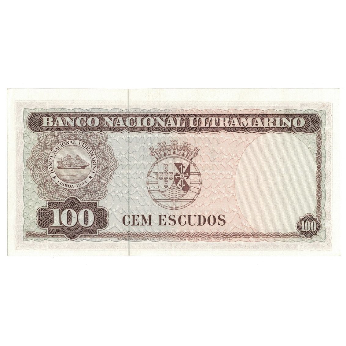 bankovka,
Timor,
100 Escudos
