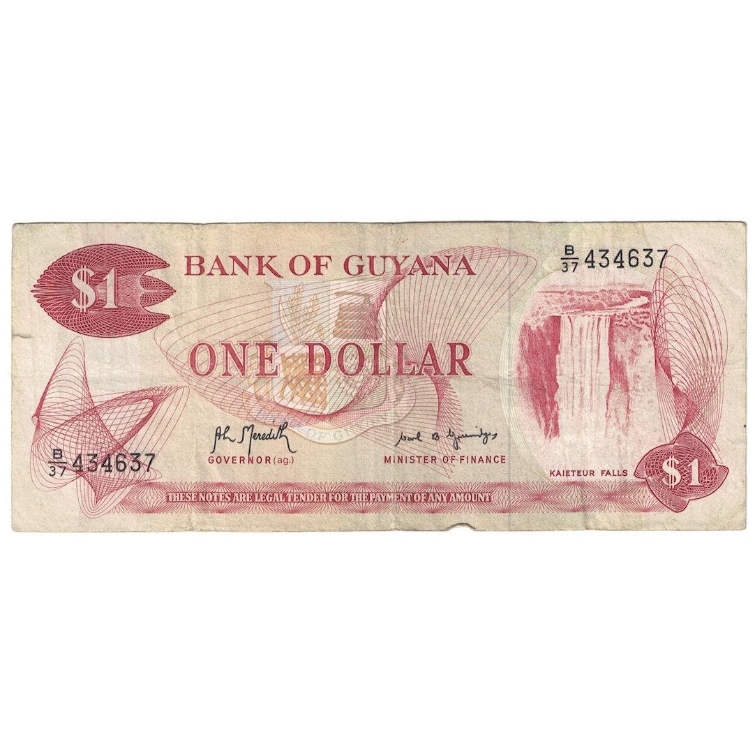 bankovka,
Guyana,
1 dolár