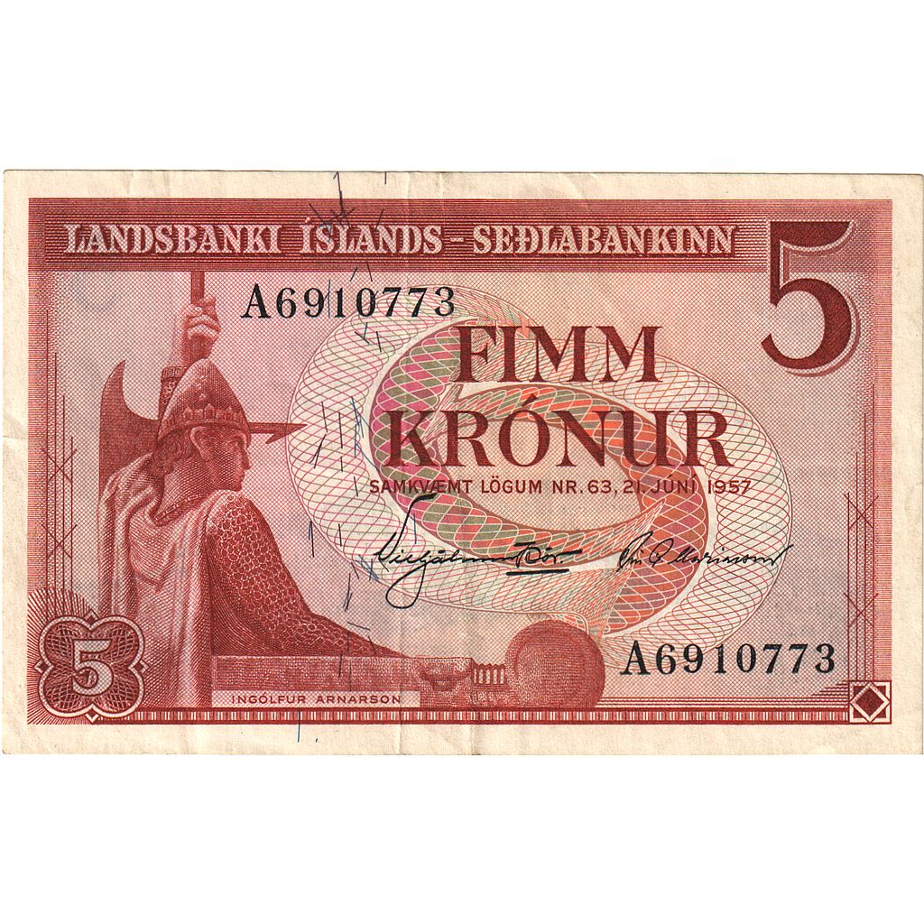 Island,
5 korún,
1957-06-21