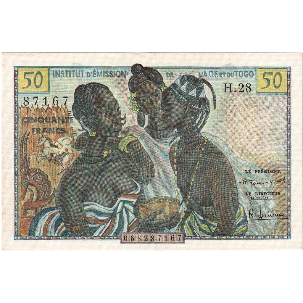 štáty západnej Afriky,
50 frankov,
AU(55-58)