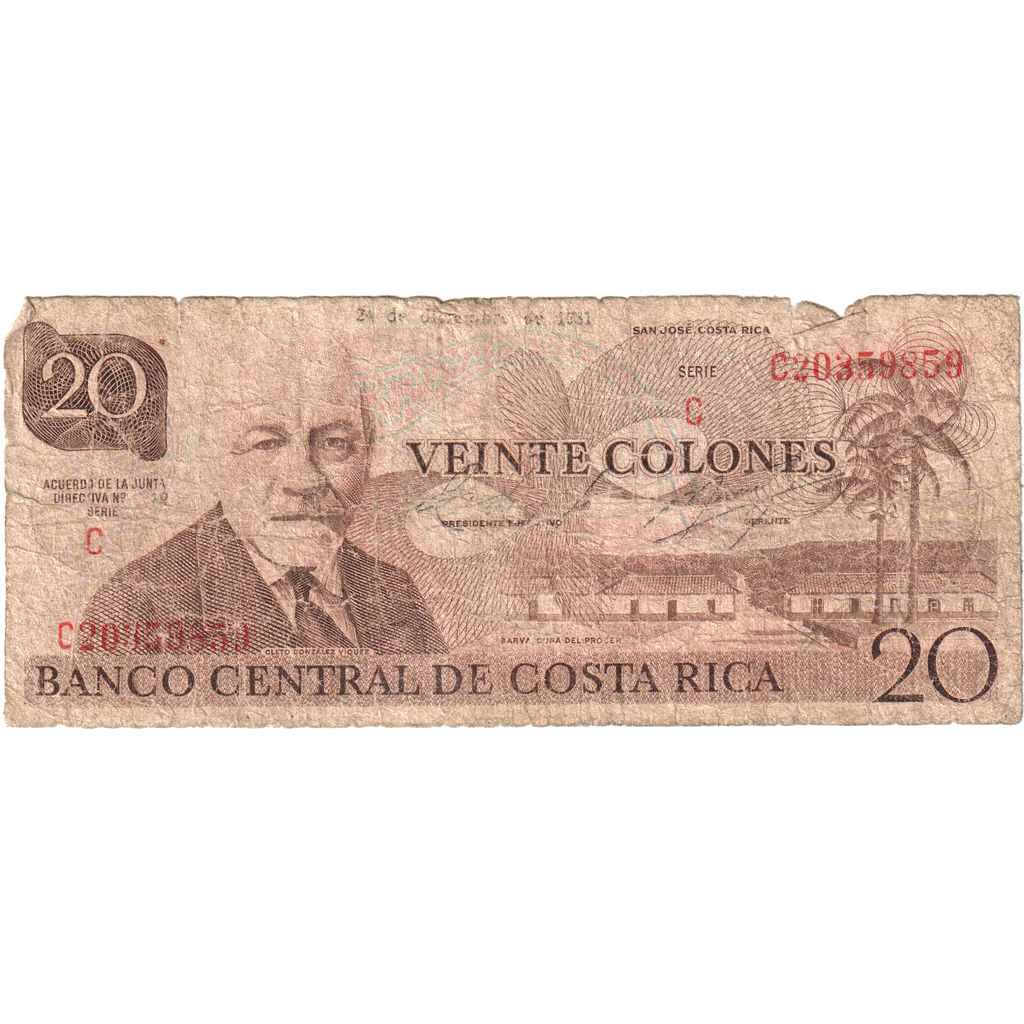Kostarika,
20 Colones,
1981-12-24
